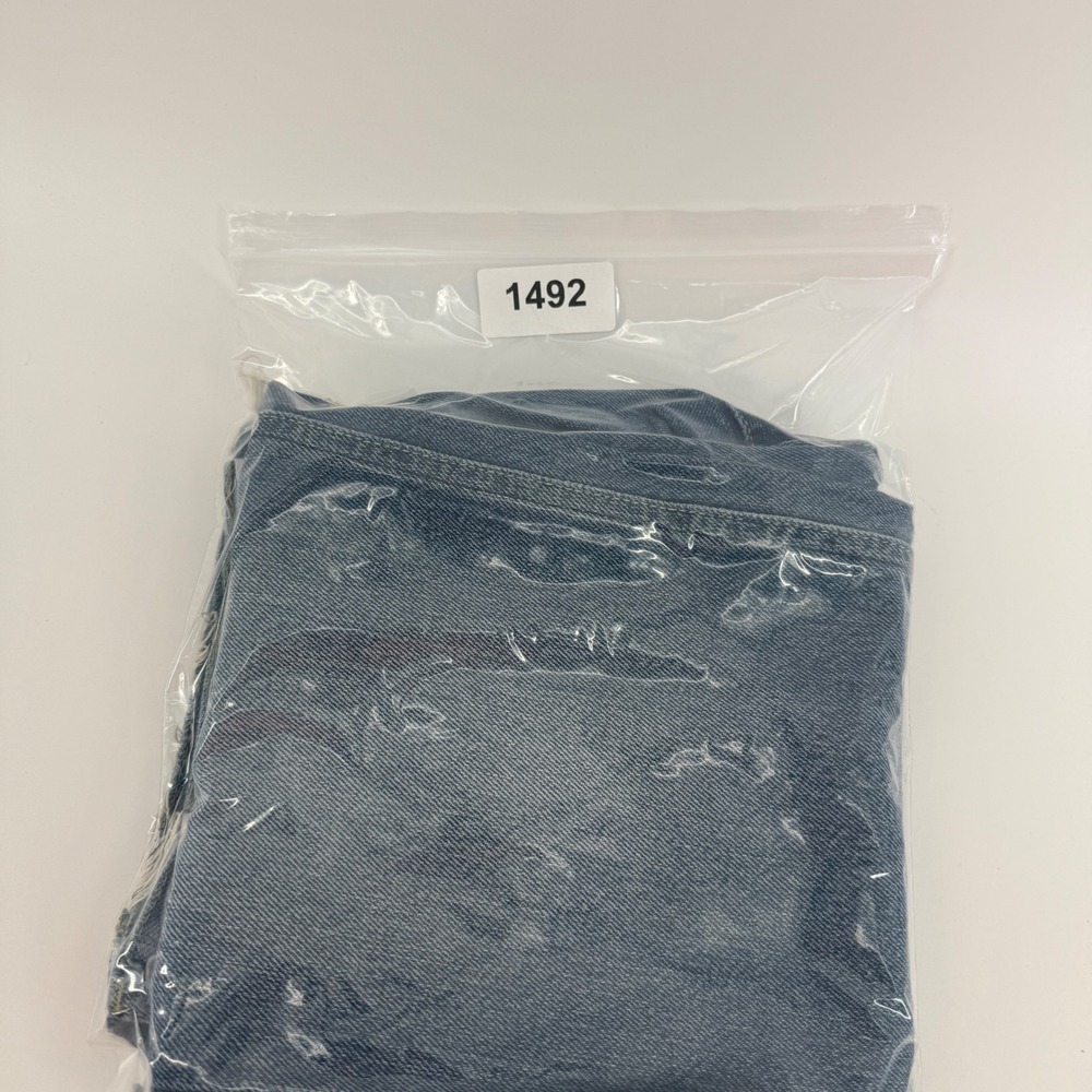 Free People We The Free Straight Leg Jeans Blue Button Fly Raw Hem Size 26 - Picture 11 of 11